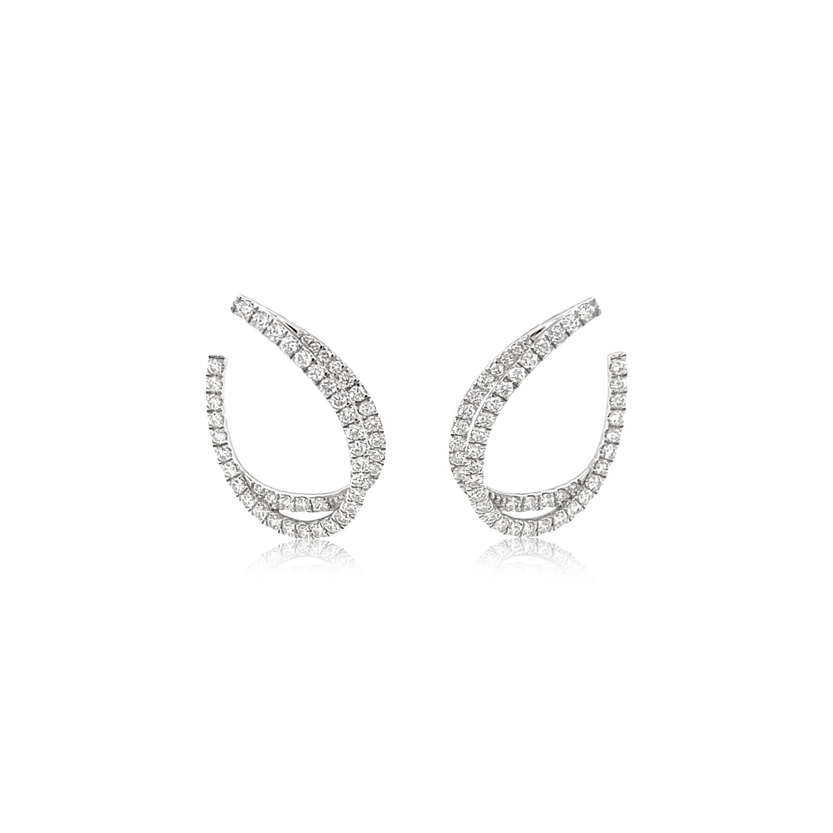 14K White Gold Diamond Hoop Earrings (1.50ctw) – Geoffrey's Diamonds