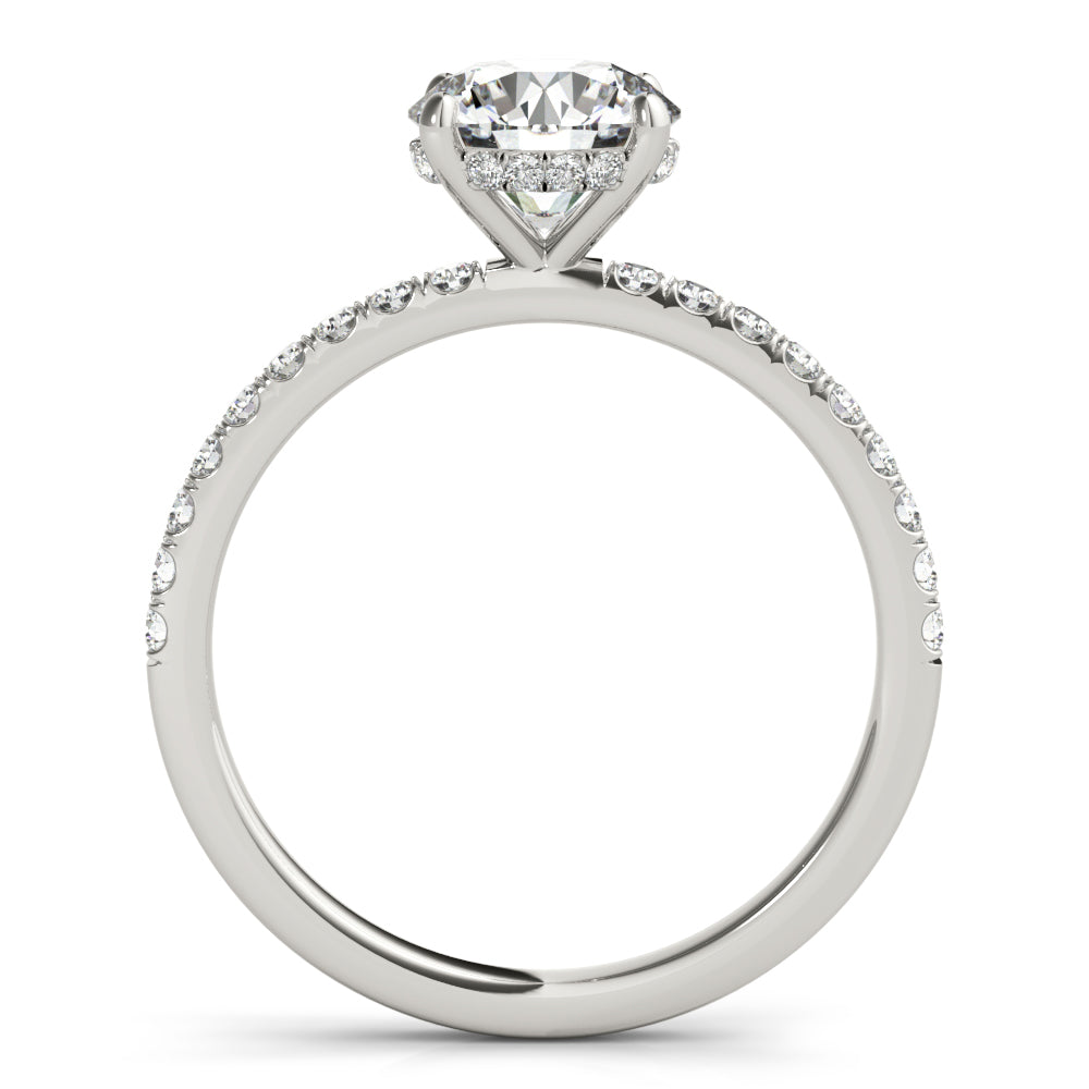 Geoffrey's Diamonds - Where the Bay Gets Engaged. 14K White Gold Round  Brilliant Diamond Hidden Halo Engagement Ring Wit